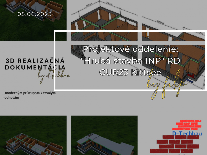 Projektové oddelenie: 3D Hrubá stavba 1NP RD CUR23 Projektové oddelenie: 3D Hrubá stavba 1NP RD CUR23