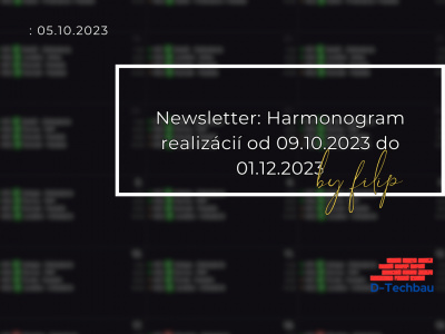Newsletter: Harmonogram realizácií (od 09.10.2023 do 01.12.2023)